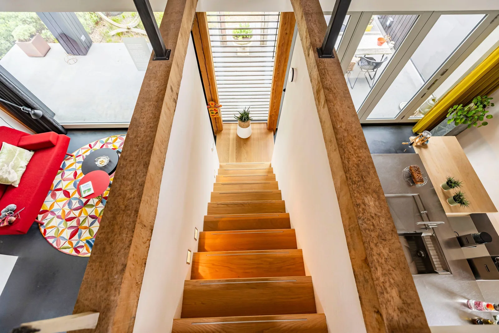 Architectuurwoning, Langelille – de trap naar de verdieping