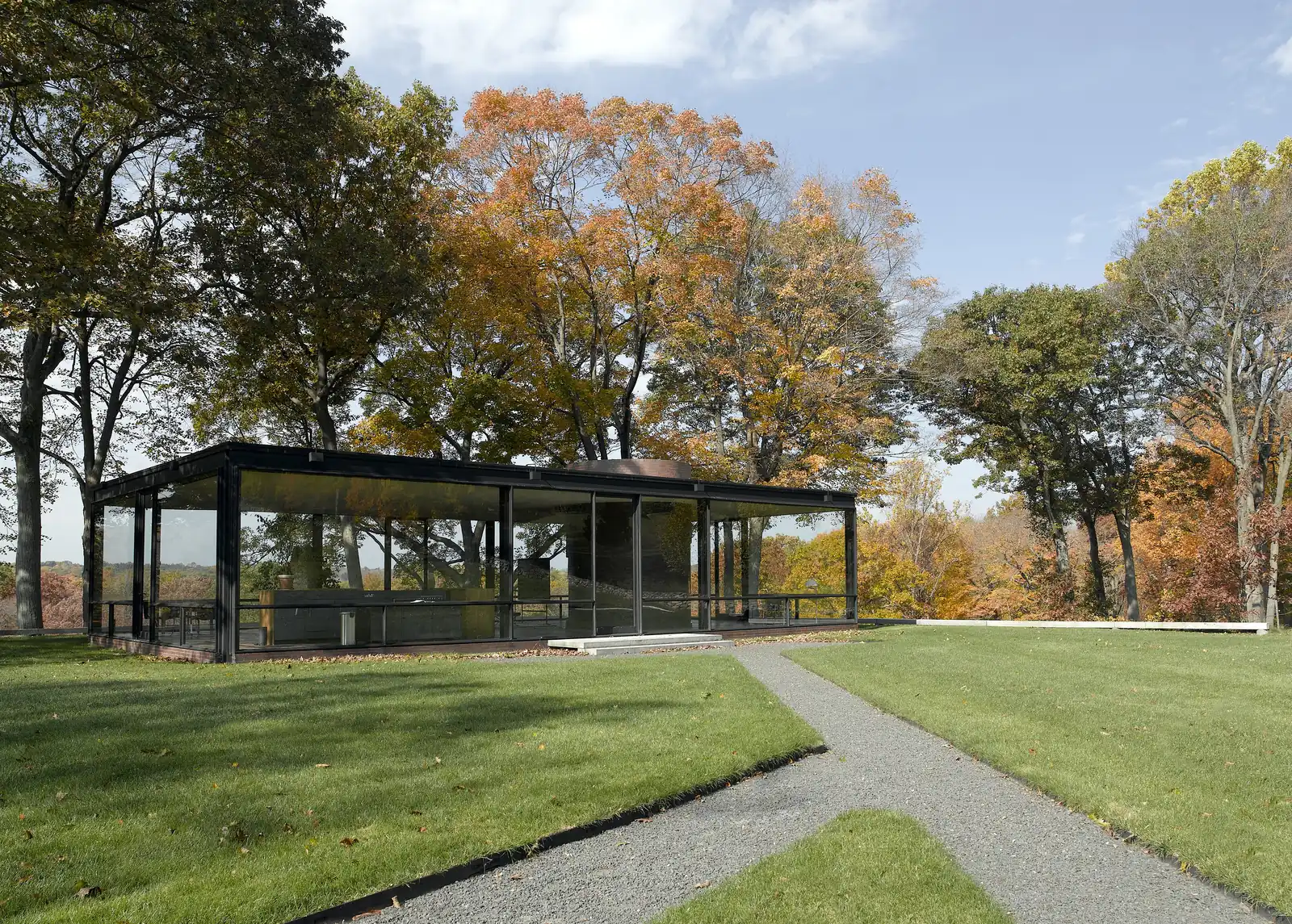 Glass House, New Canaan, Connecticut (1949), ontwerp Philip Johnson